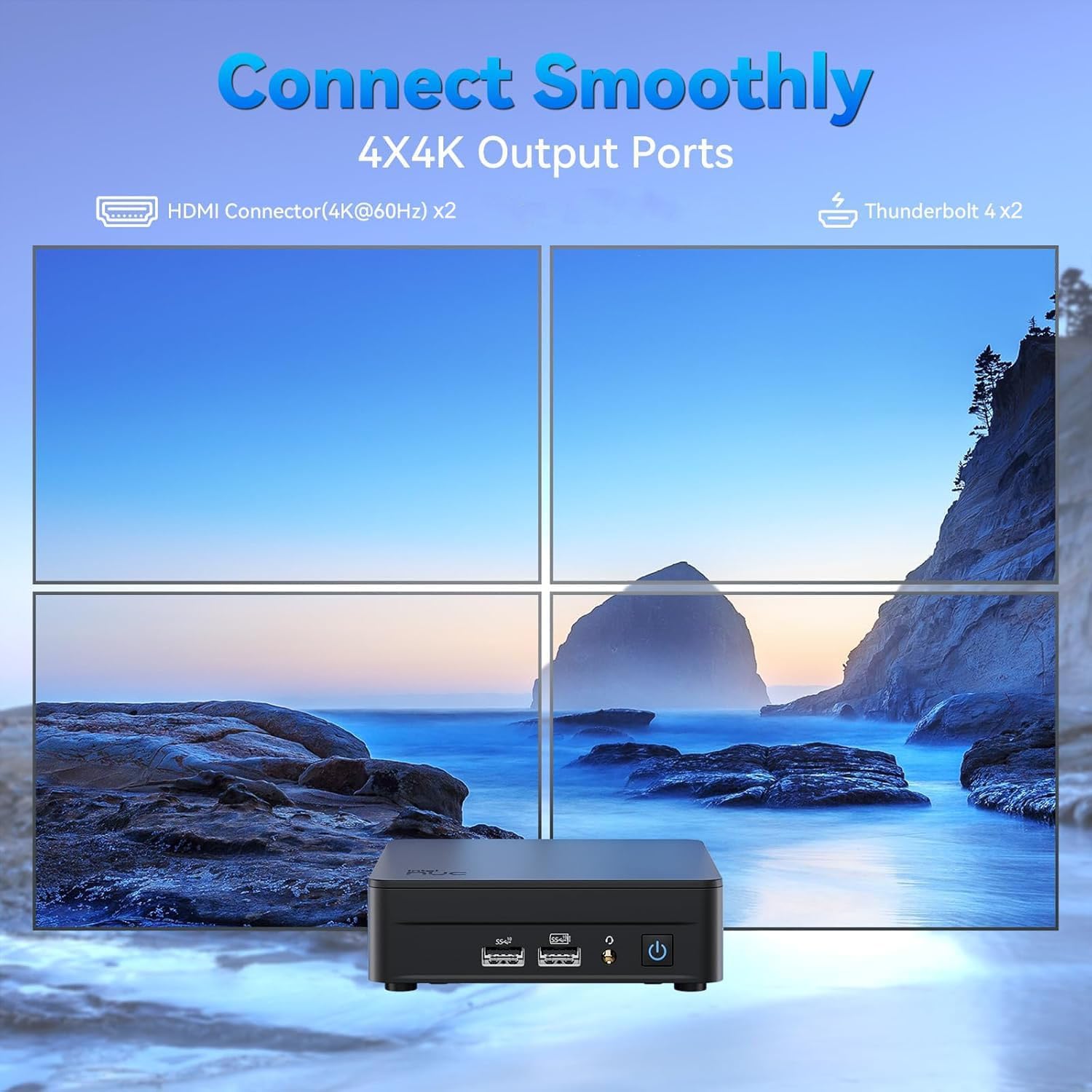 Intel NUC 13 Pro Slim Kit Mini PC (Intel 6-Core i3-1315U, 16GB DDR4 RAM, 1TB SSD) Booksize Business Desktop, Support 4 x 4K Monitors, HDMI, 2x Thunderbolt 4, Wi-Fi 6E, Win 11 Pro, NUC13ANHI3 - ASUS