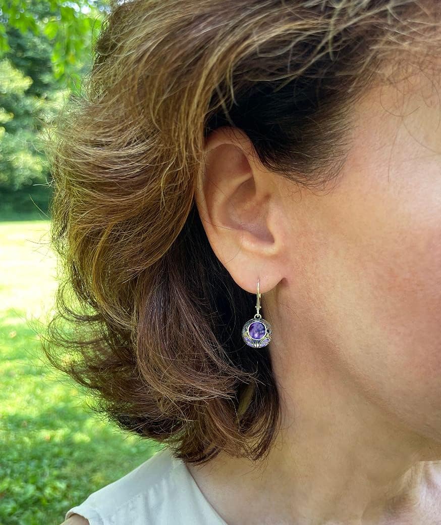 Bottled Up Designs Handmade Vintage Lace Leverback Earrings, Sterling Silver, Eco Friendly, Made in USA, Birthday Gifts, Mothers Day, Women, Anniversary