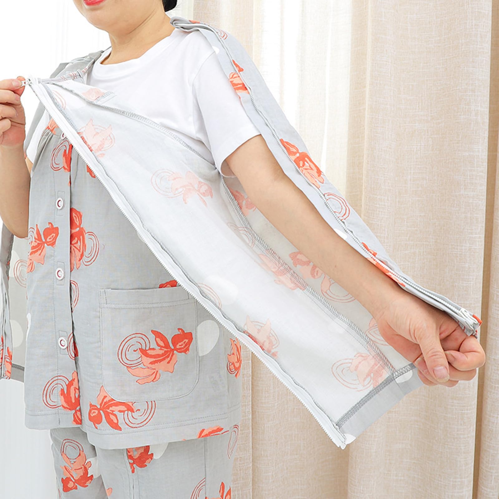 Ropa De Paciente En La Cama, Vestido De Hospital Tearaway, Pijamas De Paciente De Manga Larga, Ropa De Discapacidad Ayuda De Enfermería
