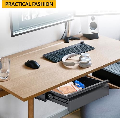 Miniatura 4 de Toriexon Cajón debajo del escritorio de 157 pulgadas cajón extraíble debajo del escritorio altura del soporte opcional de 43 y 75 pulgadas