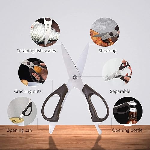 Miniatura 4 de Juego de 15 cuchillos de cocina con mango de madera juego de herramientas de corte de cocina con afilador tijeras de hoja de acero inoxidable