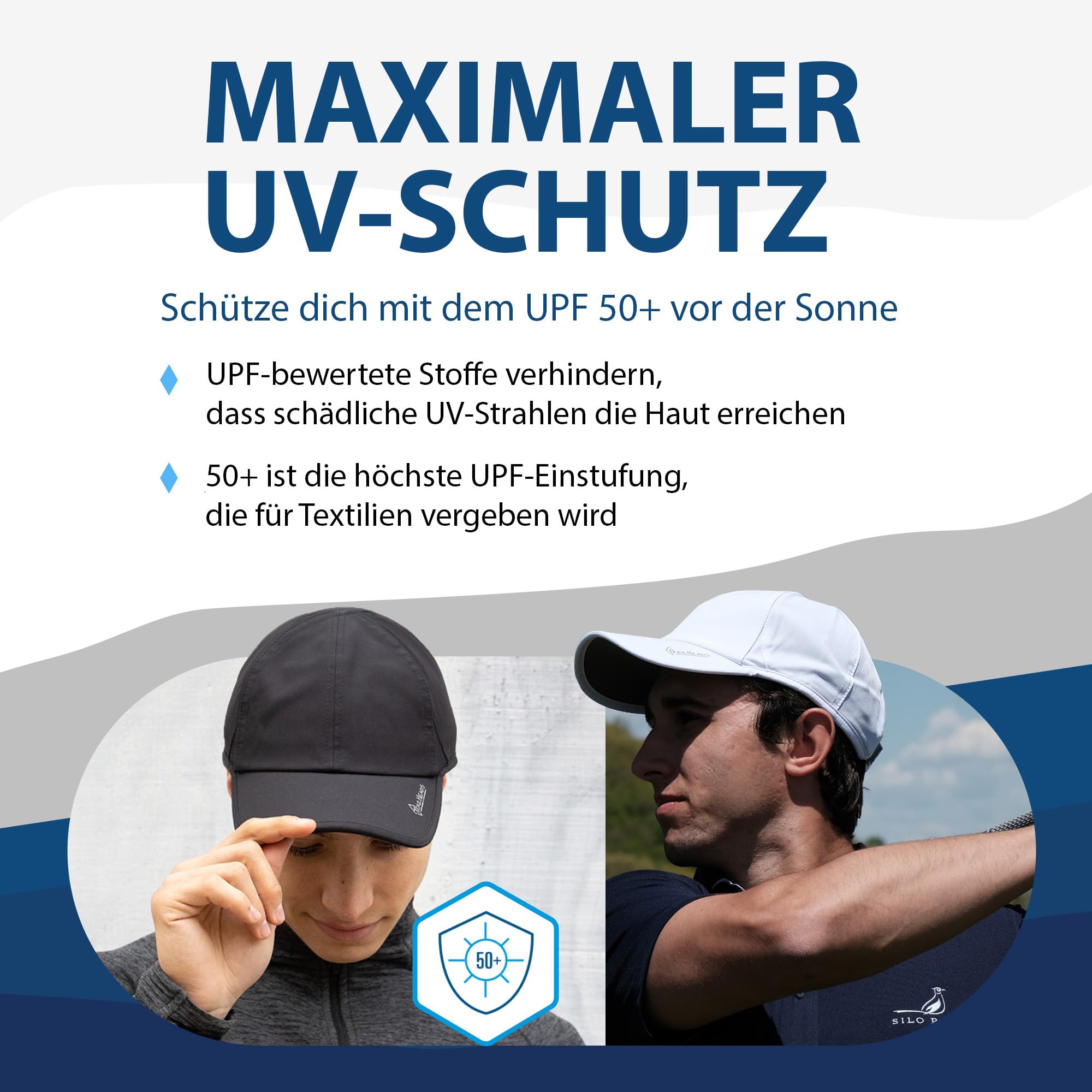 TrailHeads Cap Herren Sommer Mit UV-Schutz - Schnell Trocknende Sport Kappe - UPF 50 Laufkappe