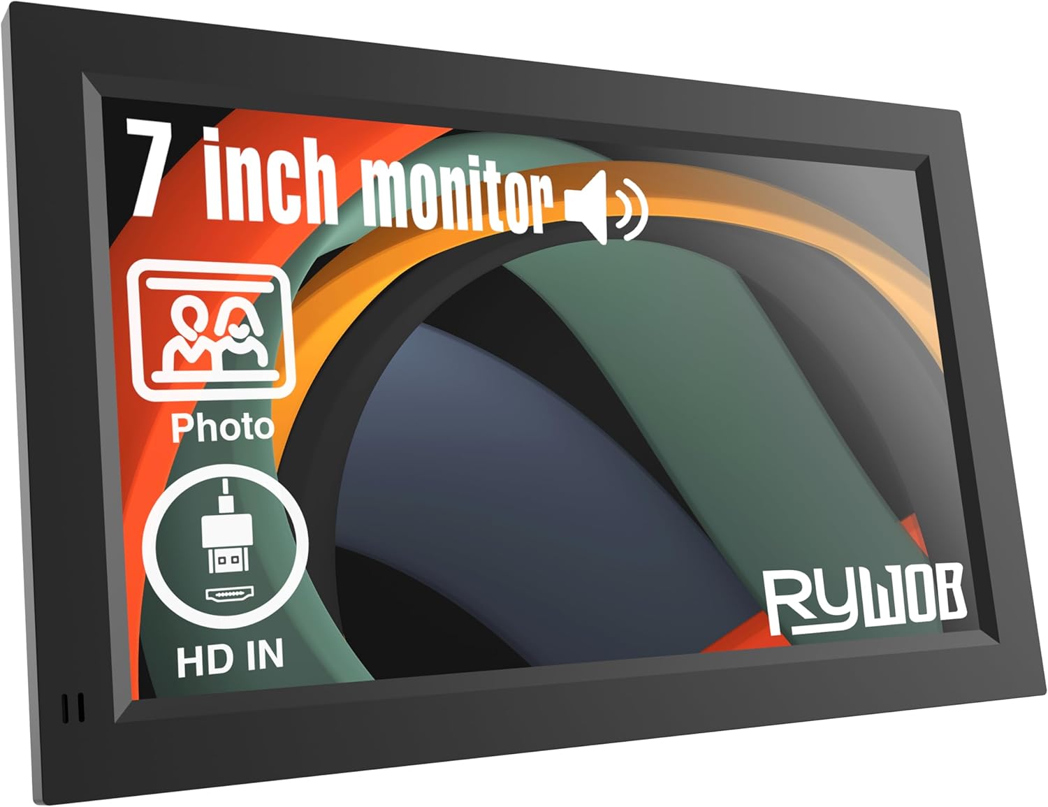 7 Inch Mini Monitor,TFT LCD Screen,HDMI/USB/Card/AV Input,Mini Monitor with Built-in Speakers and Remote,Multi-Function Mini Small Display for Raspberry Pi PC/TV/DVD