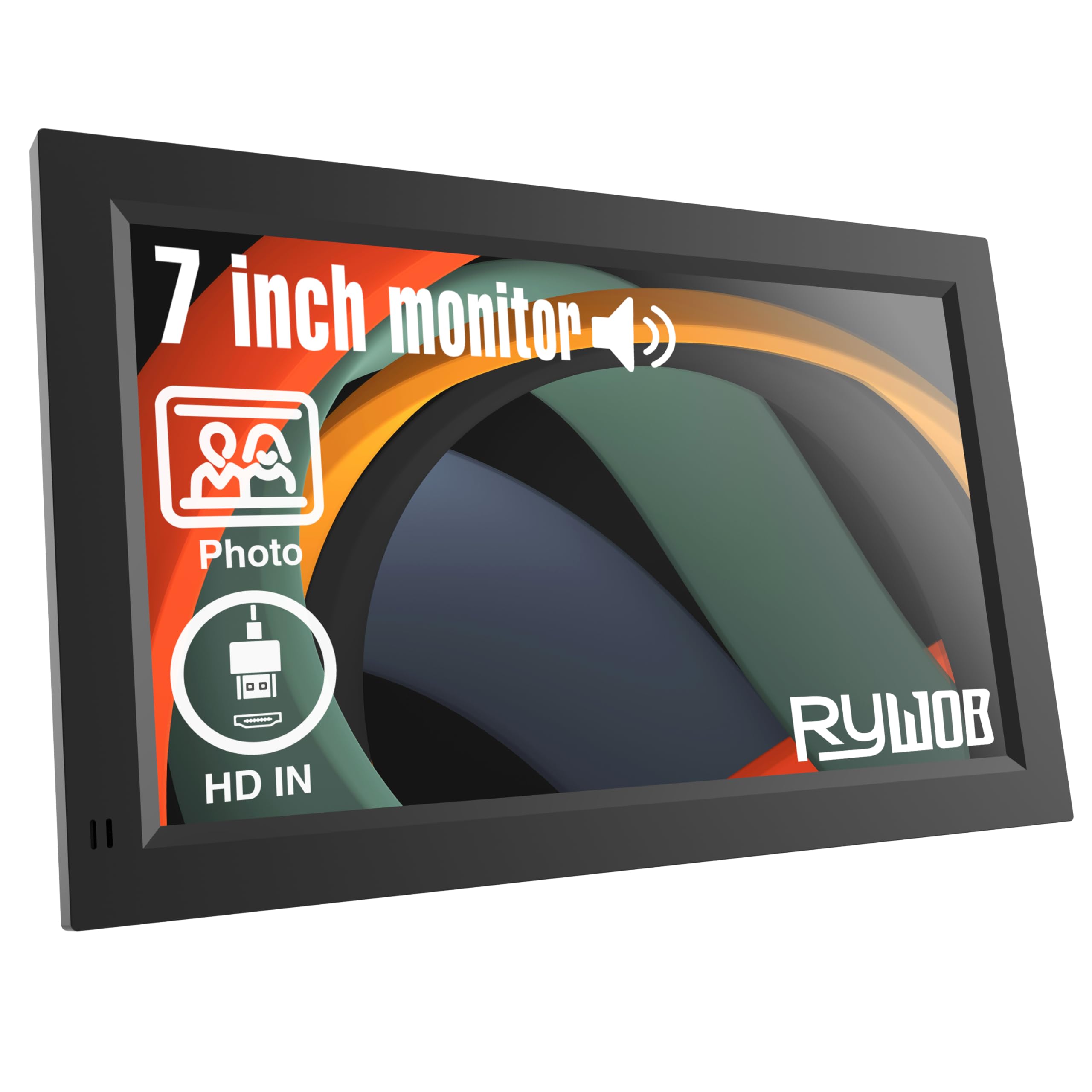 7 Inch Mini Monitor,TFT LCD Screen,HDMI/USB/Card/AV Input,Mini Monitor with Built-in Speakers and Remote,Multi-Function Mini Small Display for Raspberry Pi PC/TV/DVD-image-25