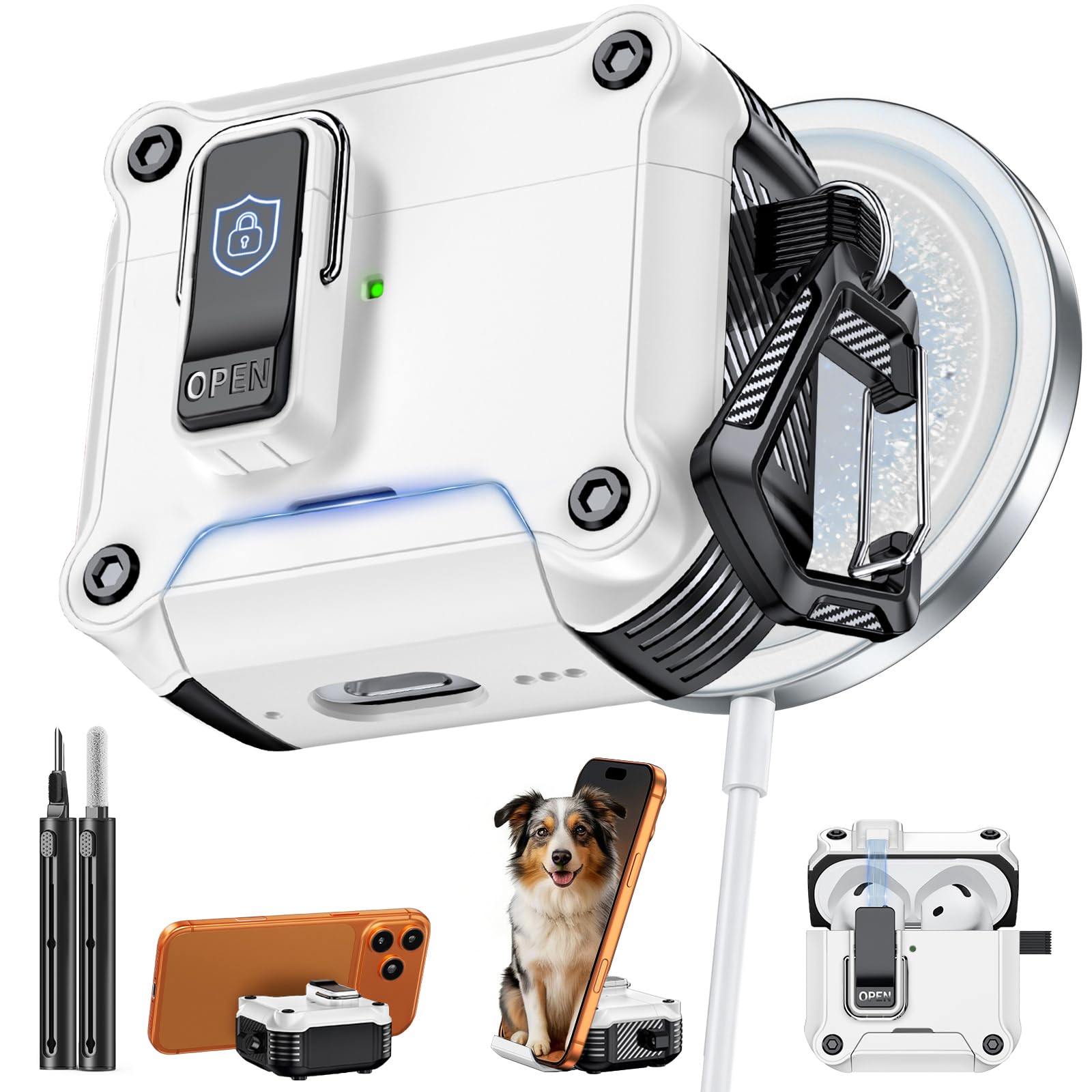 Inesore for AirPods 4 Case with Secure Lock (White)