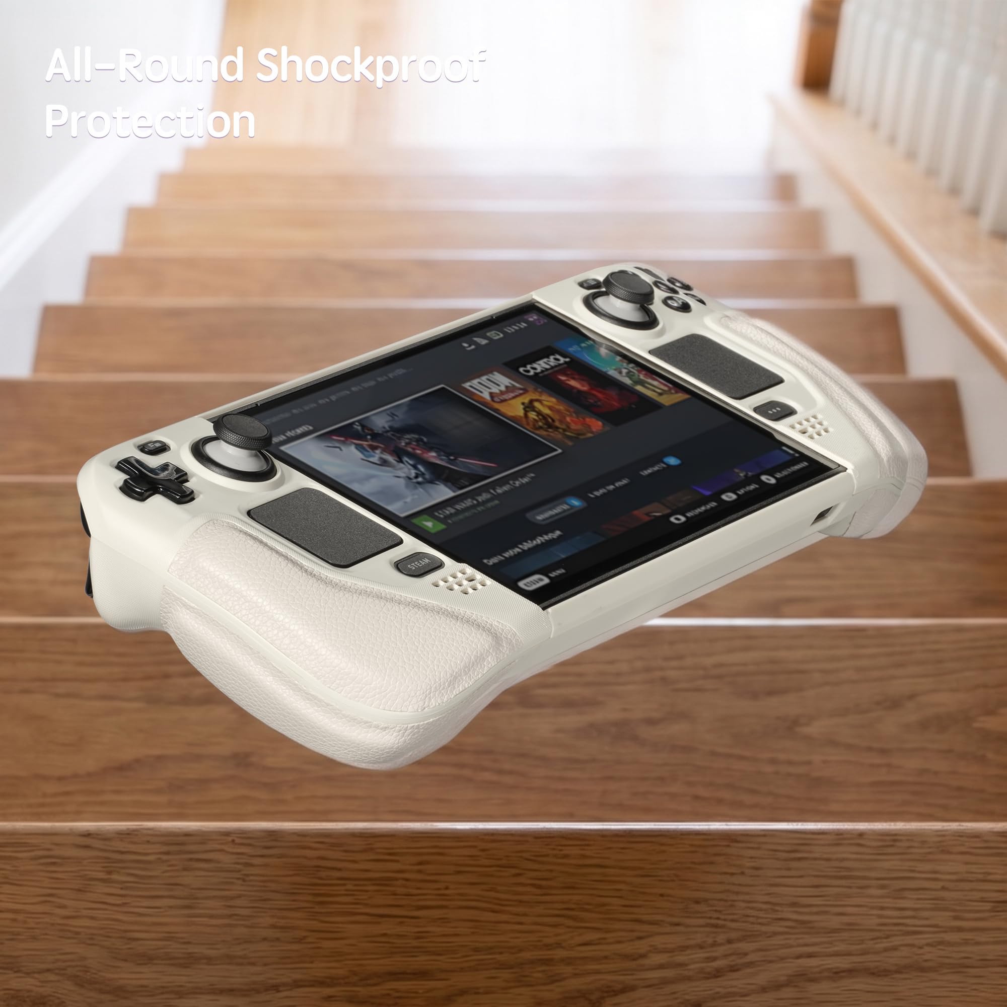 UYIYE Funda protectora para Steam Deck - Funda con función atril - Accesorio fiable en color blanco