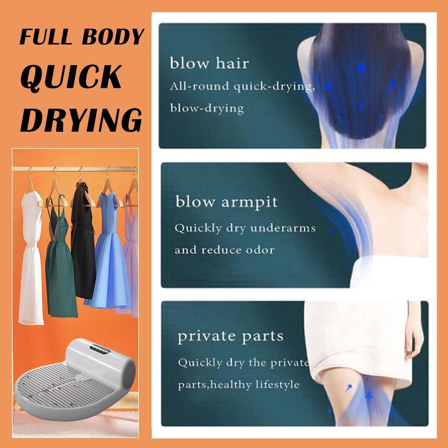 Body Dryer, After Shower Body Dryer, air Shower, Negative ion Body Heater Hair Dryer, Home and Bathroom Dryer Hand Dryer for People with Reduced Mobility