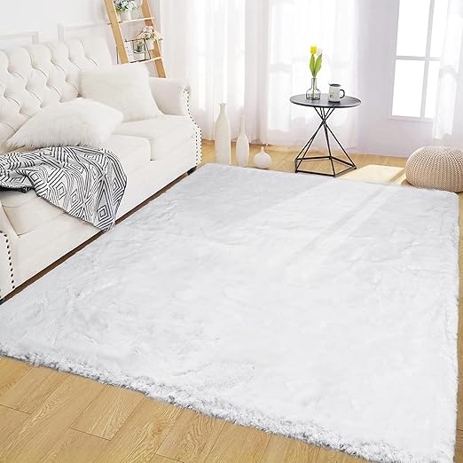 Amazon.com: Latepis Pink Rugs for Bedroom Grils 4x6 Washable Fluffy Non-Slip Rug Soft Faux Rabbit Fur Furry Rug for Living Room, Playroom, Nursery and