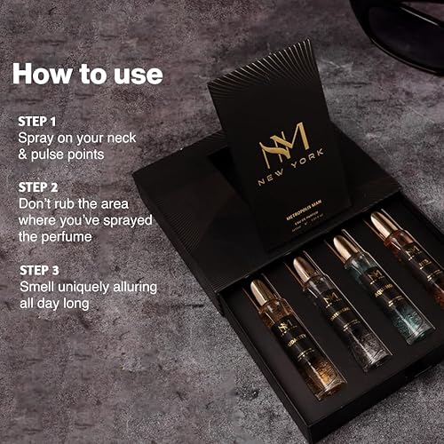 Miniatura 8 de NOURISH MANTRA NM New York Metropolis - Juego de 4 perfumes de lujo para hombre, perfumes de lujo de primera calidad, regalo de cumpleaños para