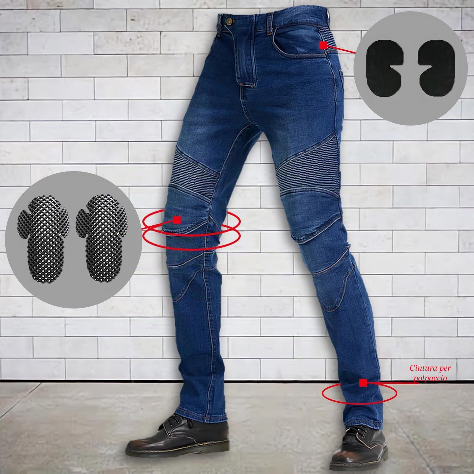 Jeans da Moto da Donna Pantaloni da Motociclista in Denim Impermeabili Protezione Impermeabile Pantaloni da Moto da Ciclismo Jeans da Motociclista Elasticizzati con 4 Protezioni