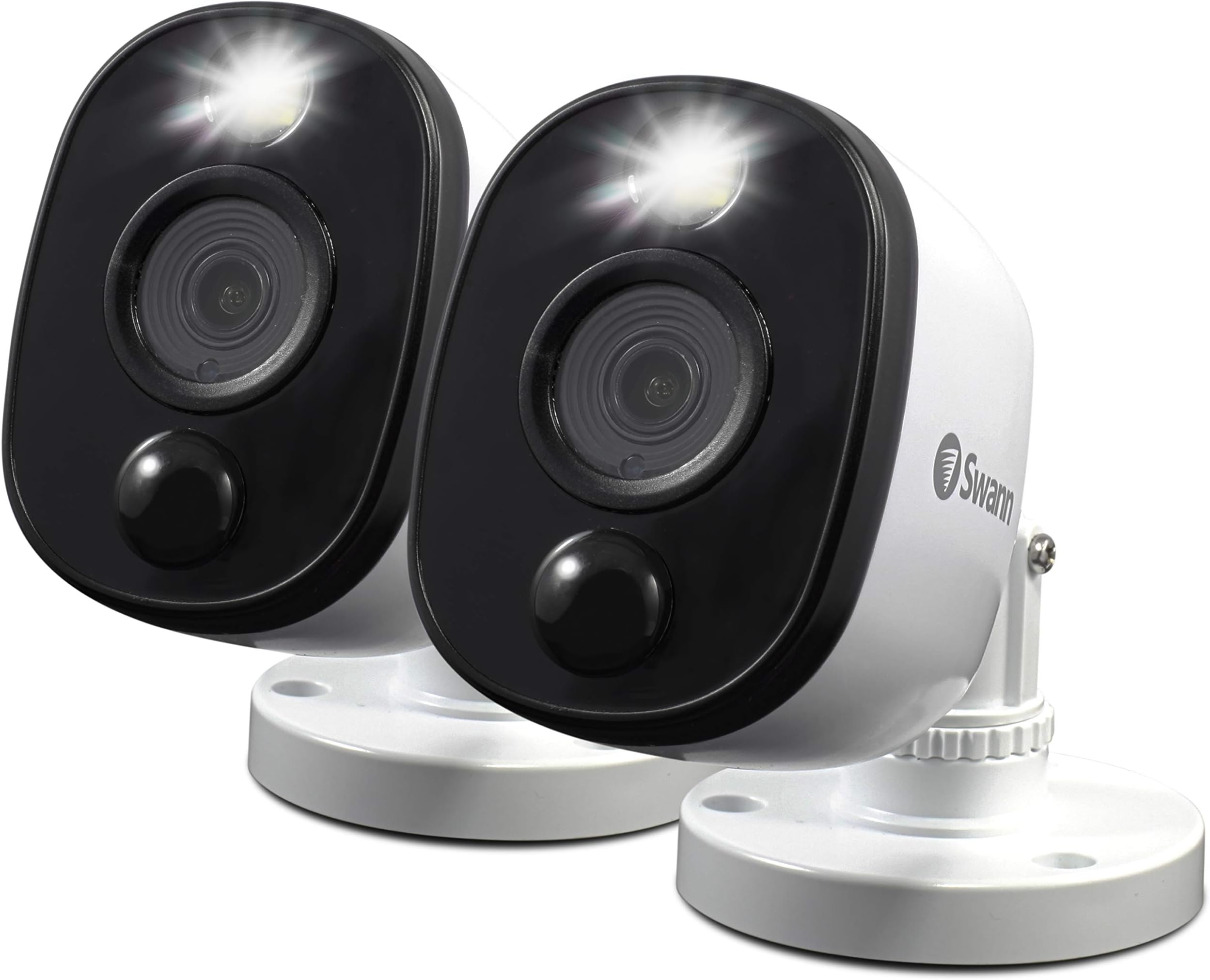 Swann AddOn DVR Bullet Security Cameras with Sensor Spotlights, 1080p Full HD Video, Indoor or