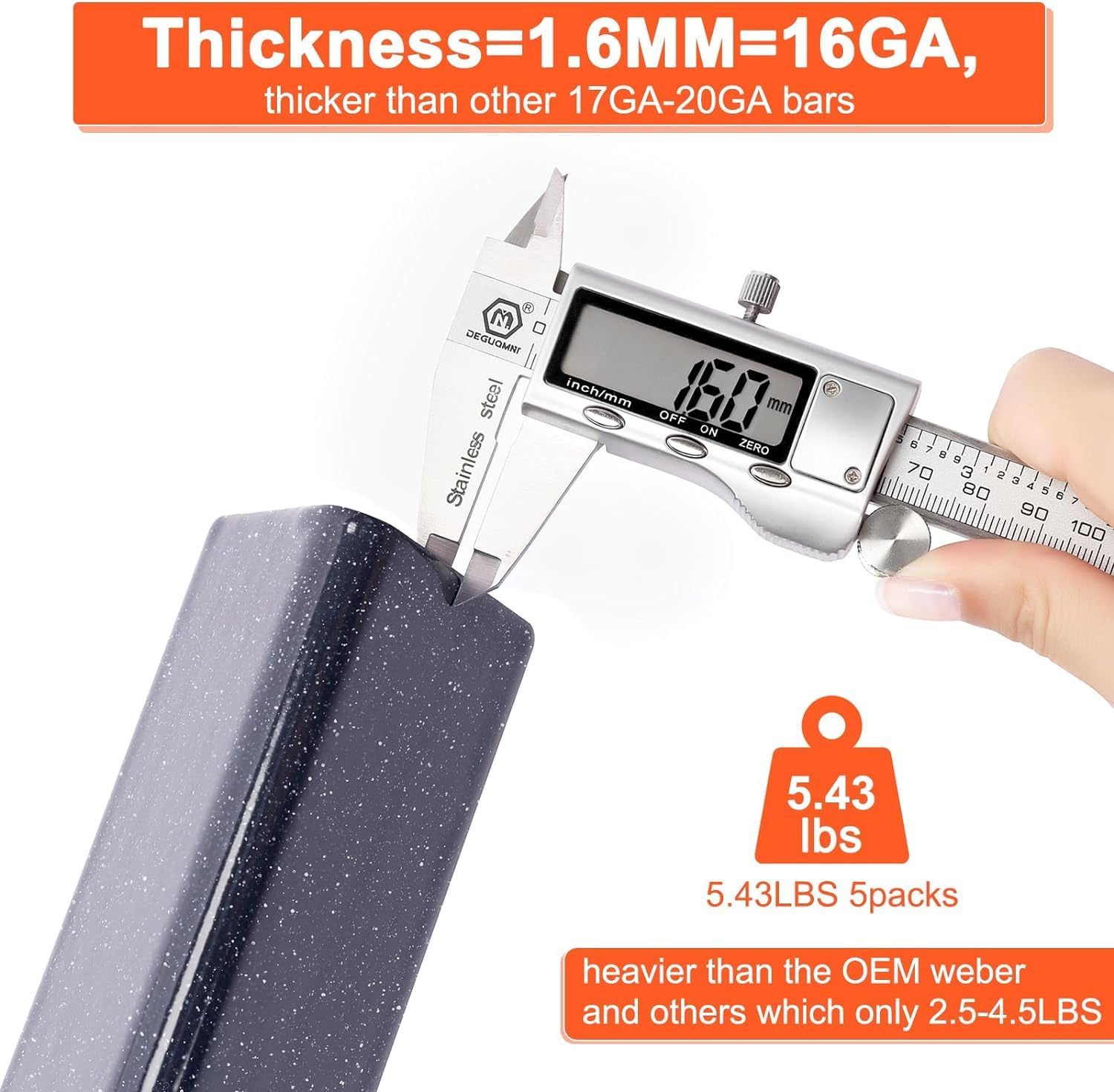 GFTIME 7621 Flavorizer Barres 44,5 cm pour Weber Genesis E310/320/330, S310/320/330 (avec Boutons de brûleur Avant), Pièces de Rechange 7620, Ne Convient Pas à Genesis II/LX 310/340