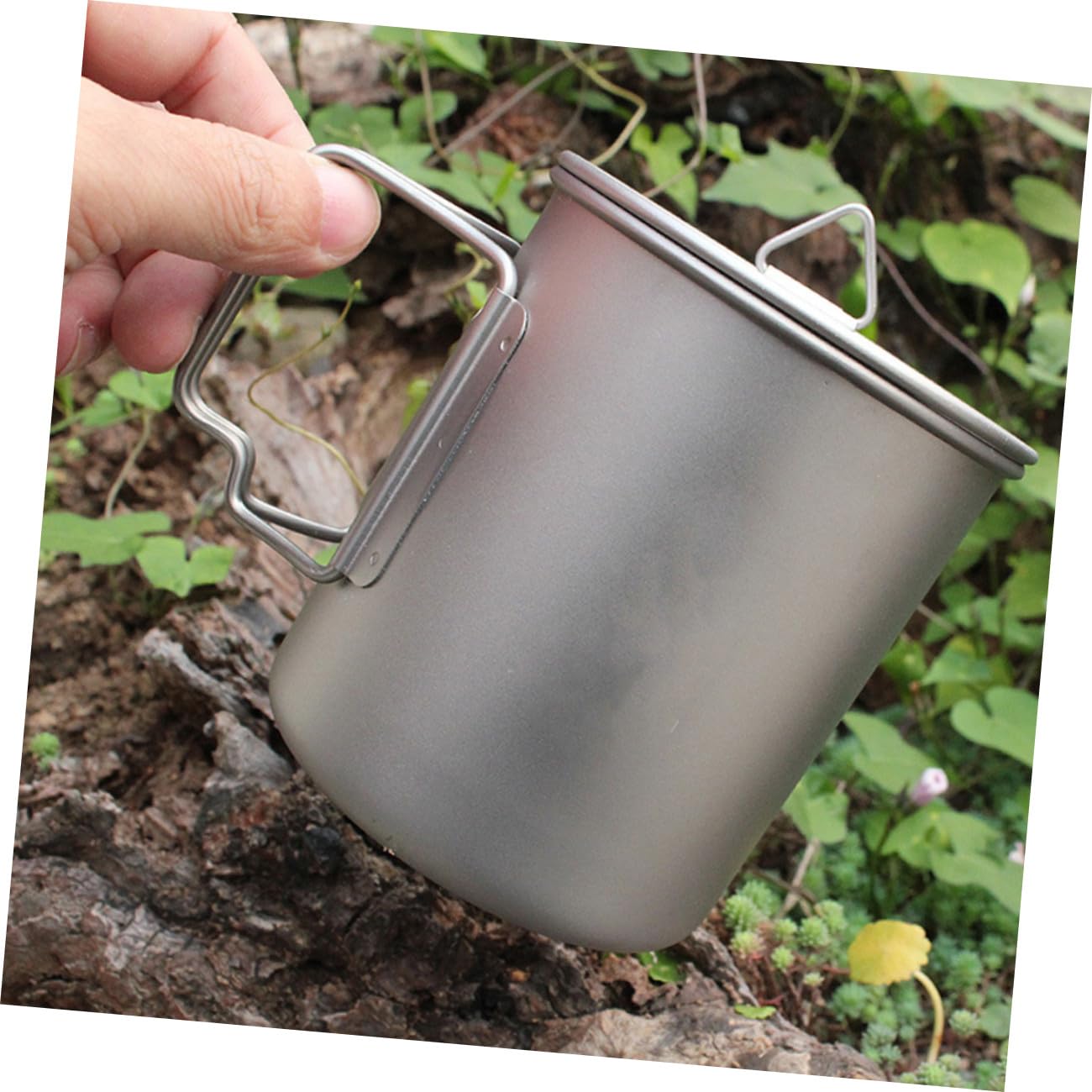 KOMBIUDA Tasse de Camping Pliable 750 ML en Titane avec Couvercle pour Randonnée et Pique-niques