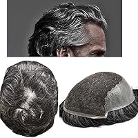 Vista 38 de Sistema de cabello de encaje francés para hombres, pieza de cabello humano real, encaje frontal, tupé, nudo blanqueado, línea capilar natural