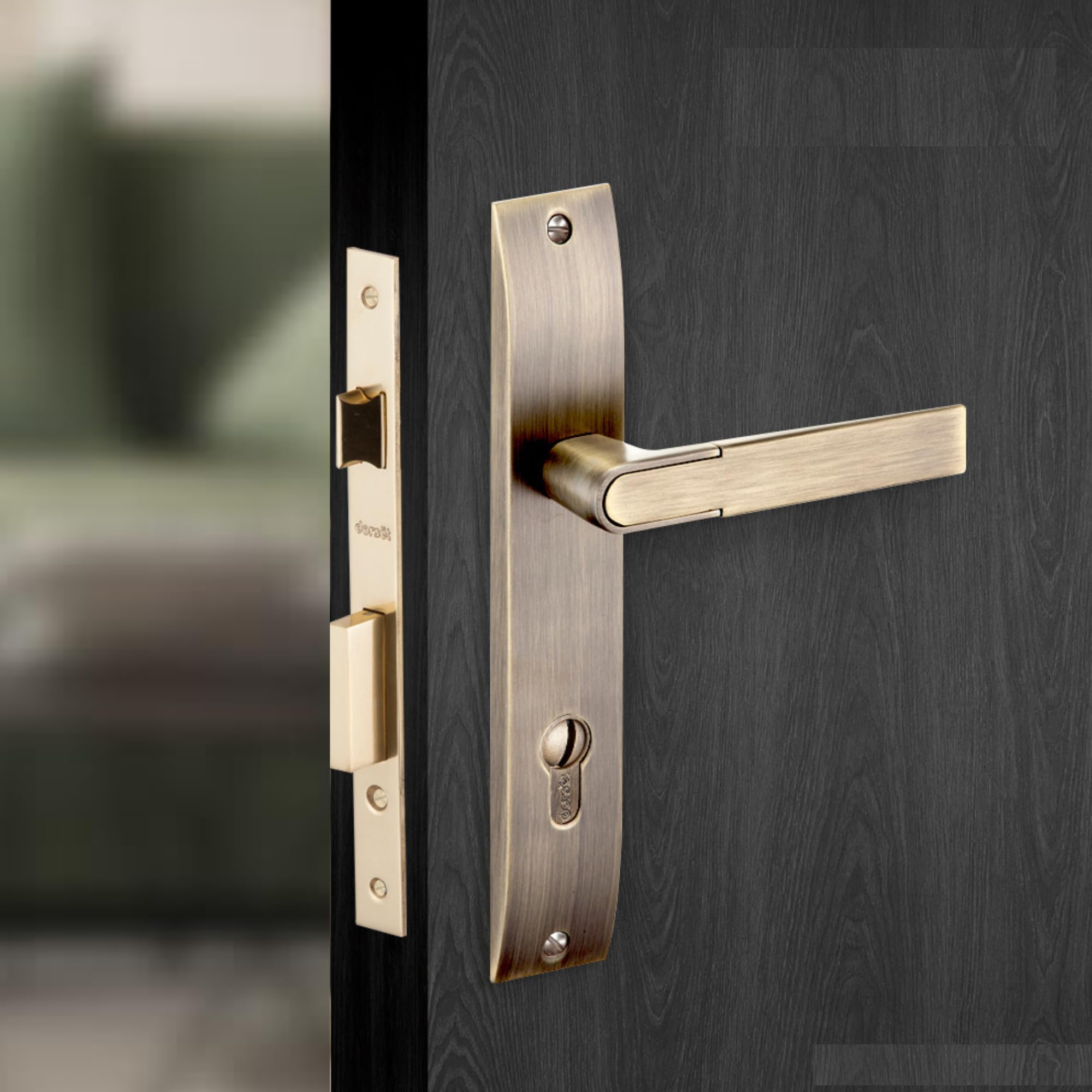 Dorset Zovi Handle On Plate 10 inch -Mortise Lock with 60 mm Coin