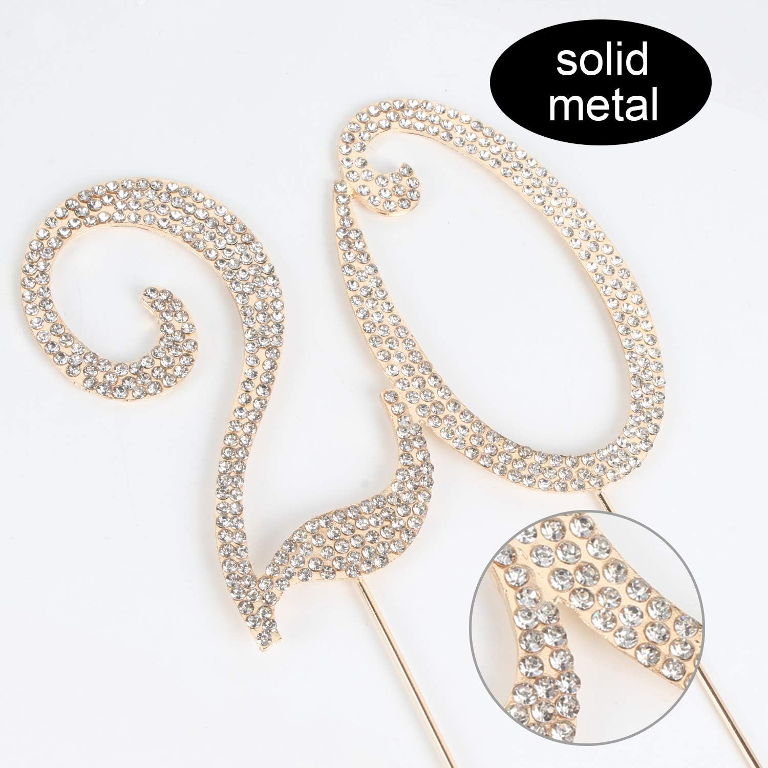 20 Years Birthday Cake Topper - New Best Crystal Rhinestone 20th Wedding Anniversary Or 20 Years Old Cake Topper Party Decoration Gold
