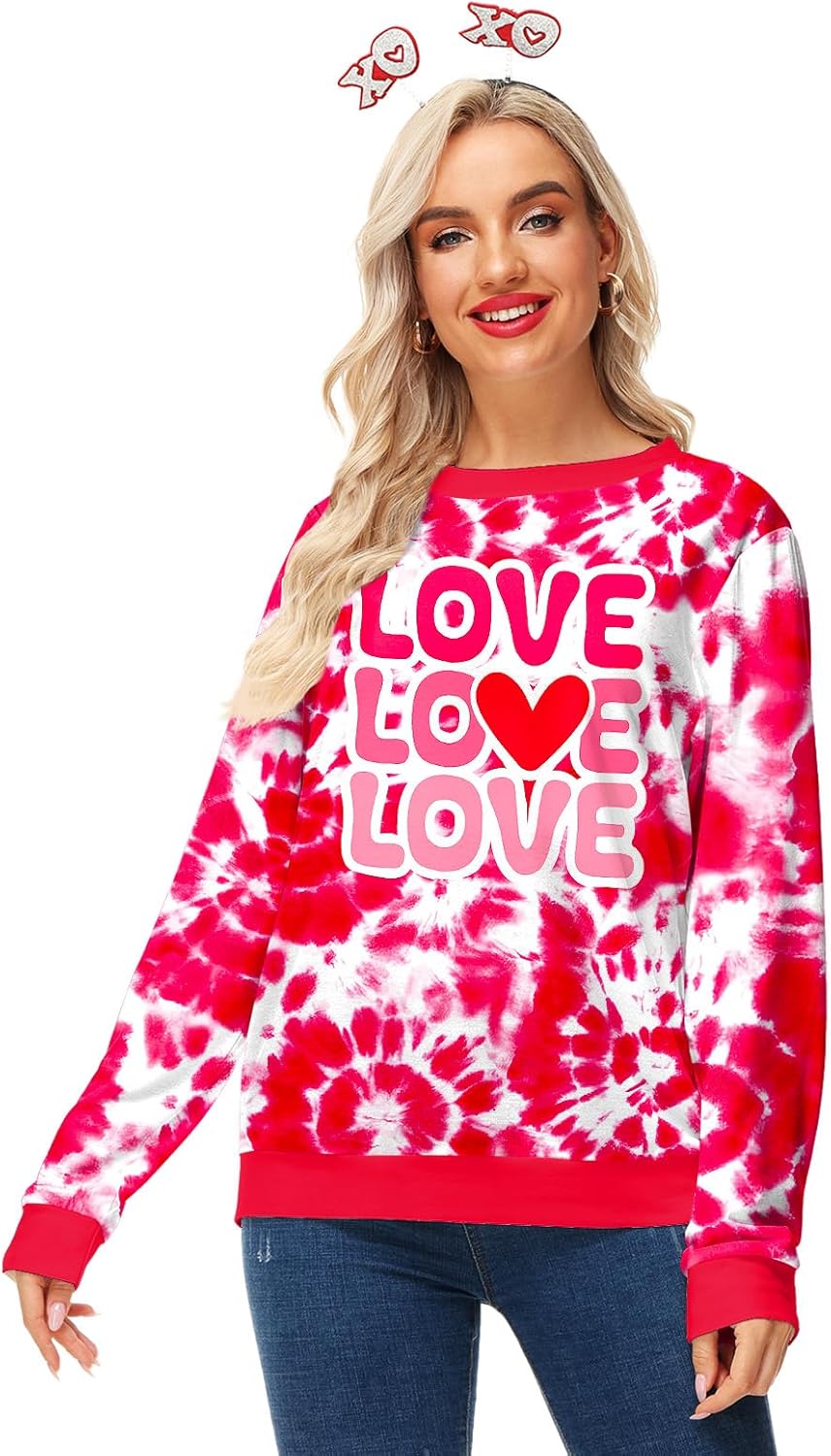 Deerose Women Valentines Sweatshirts Mardi Gras Long Sleeve Print Shirts - Image 5
