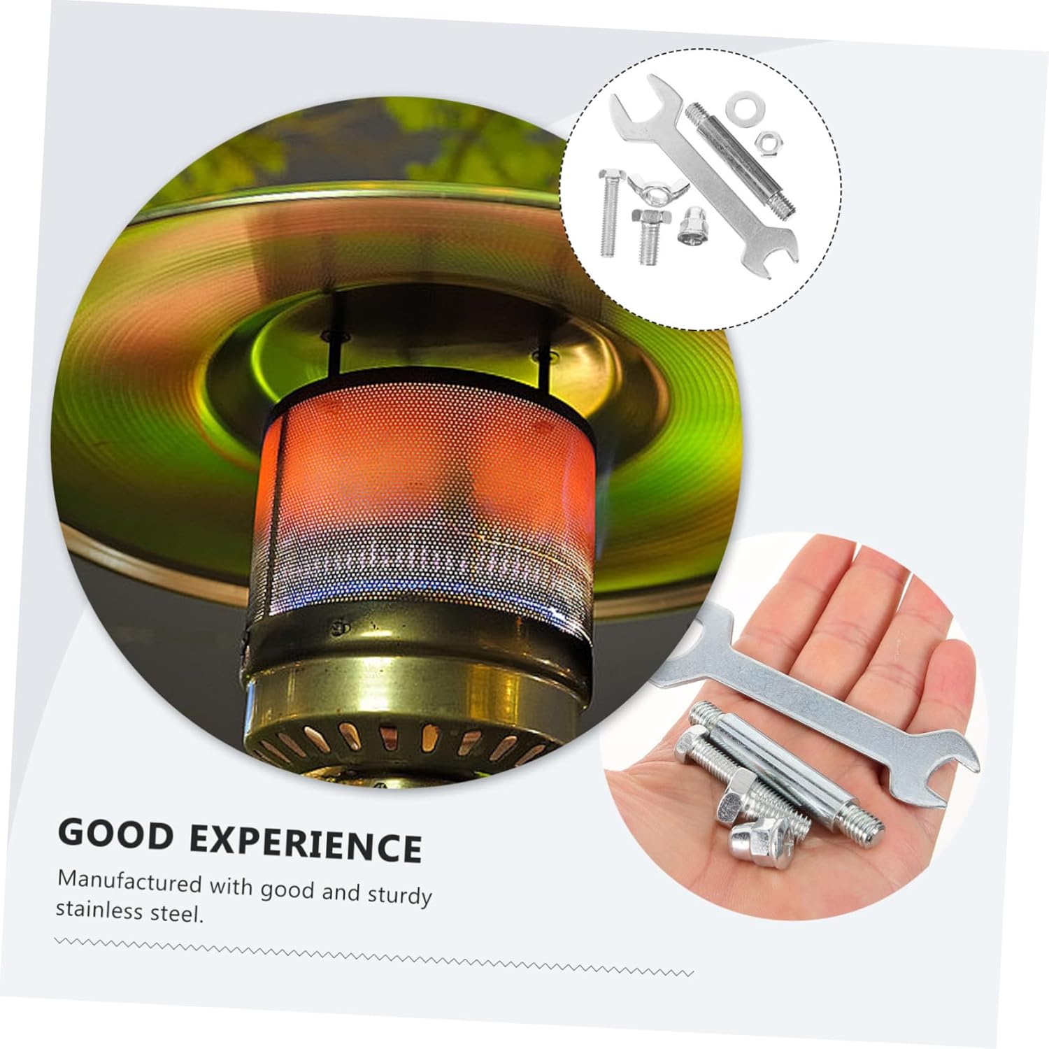 Yardwe Outdoor Patio Heater Replacement Parts Kit Stainless Steel Screw Bolt Set Umbrella Shape Heater Accessories
