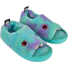 Uncanny Brands Fuggler Gaptooth McGoo Monster Slippers, Fuzzy Plush House Slippers with Human-Like Teeth, Cozy Indoor Slippers for Adults & Teens