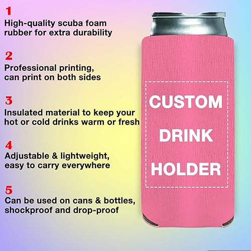 Miniatura 4 de Funda delgada personalizada para enfriadores de cerveza de 1 a 150 piezas, soporte aislado personalizado para latas de bebidas con imagen, logotipo,
