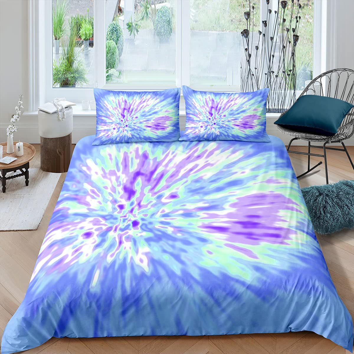 Parure de lit psychedelic swirl en microfibre hypoallergénique