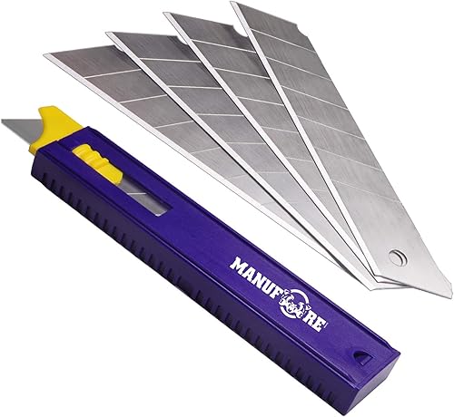 MANUFORE Cuchillo utilitario de 0.984 in Cuchillo retráctil resistente a presión con hoja ultra afilada de acero SK5