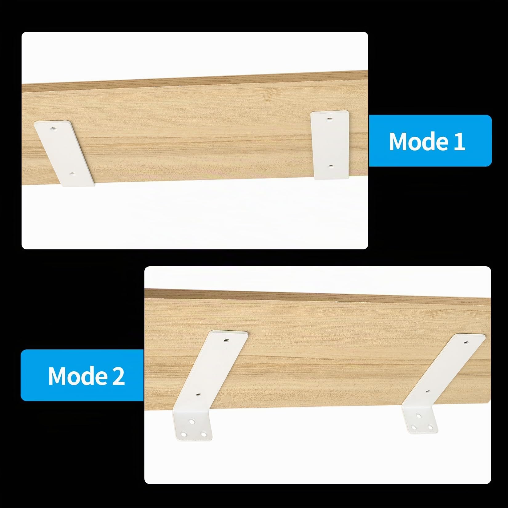 4 Pièces Equerre Etagere Murale Blanc, 200 mm Equerre Charge Lourde, Équerre Étagère de Fixation Etagere Murale Invisible, Supports d'Étagère Murale Metal Industrielle pour Meuble