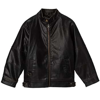 Amazon.com: Momo Grow Big Boys Black Faux Leather Motorcycle