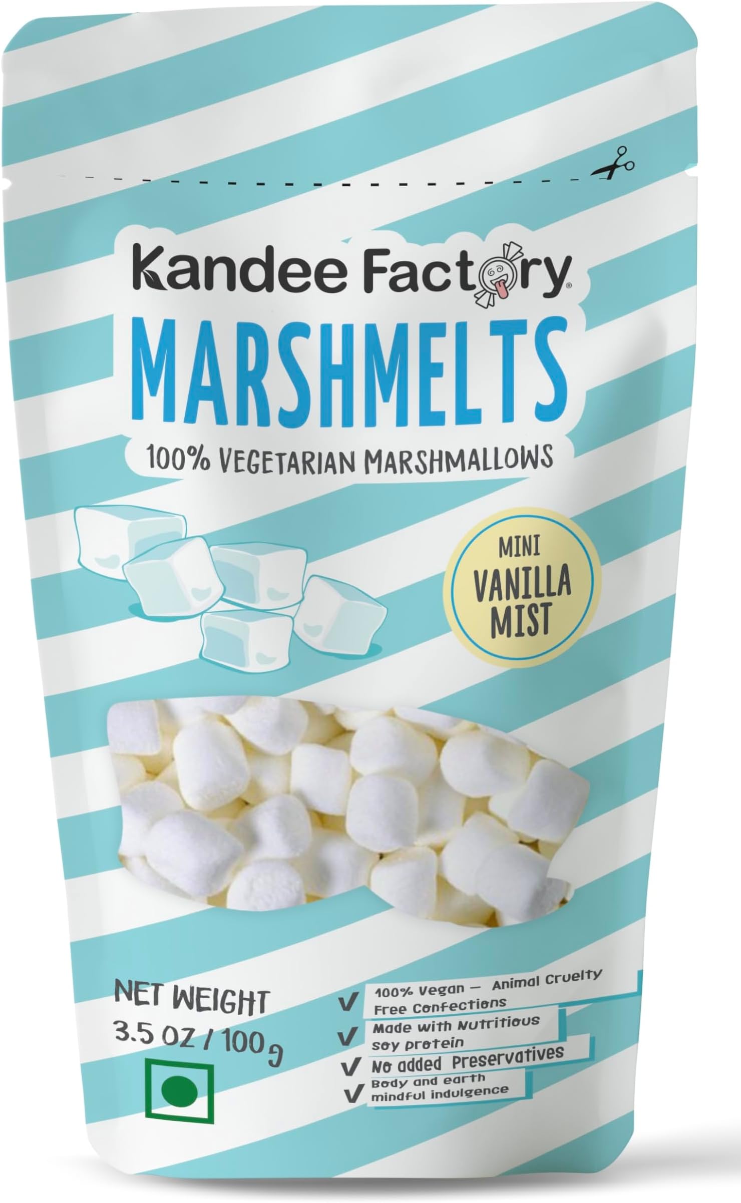 MARSHMELTS VEG MINI MARSHMALLOWS VANILLA MIST FLAVOUR-100g -Refreshingly made in India at Kandeefactory