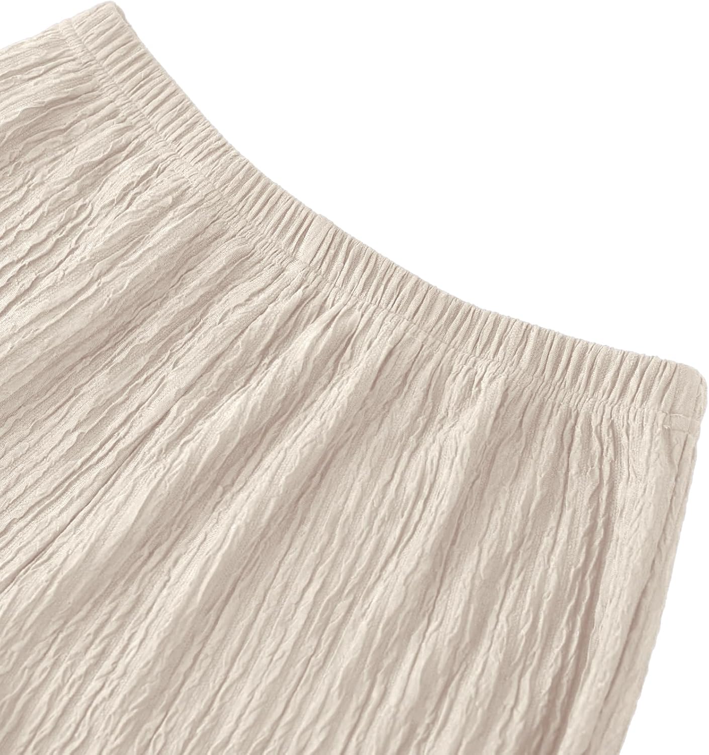 LovelyWholesale Womens 2 Piece Outfits Summer Sexy Textured Tube Top and High Waist Wide Leg Pants Matching Set - Image 7