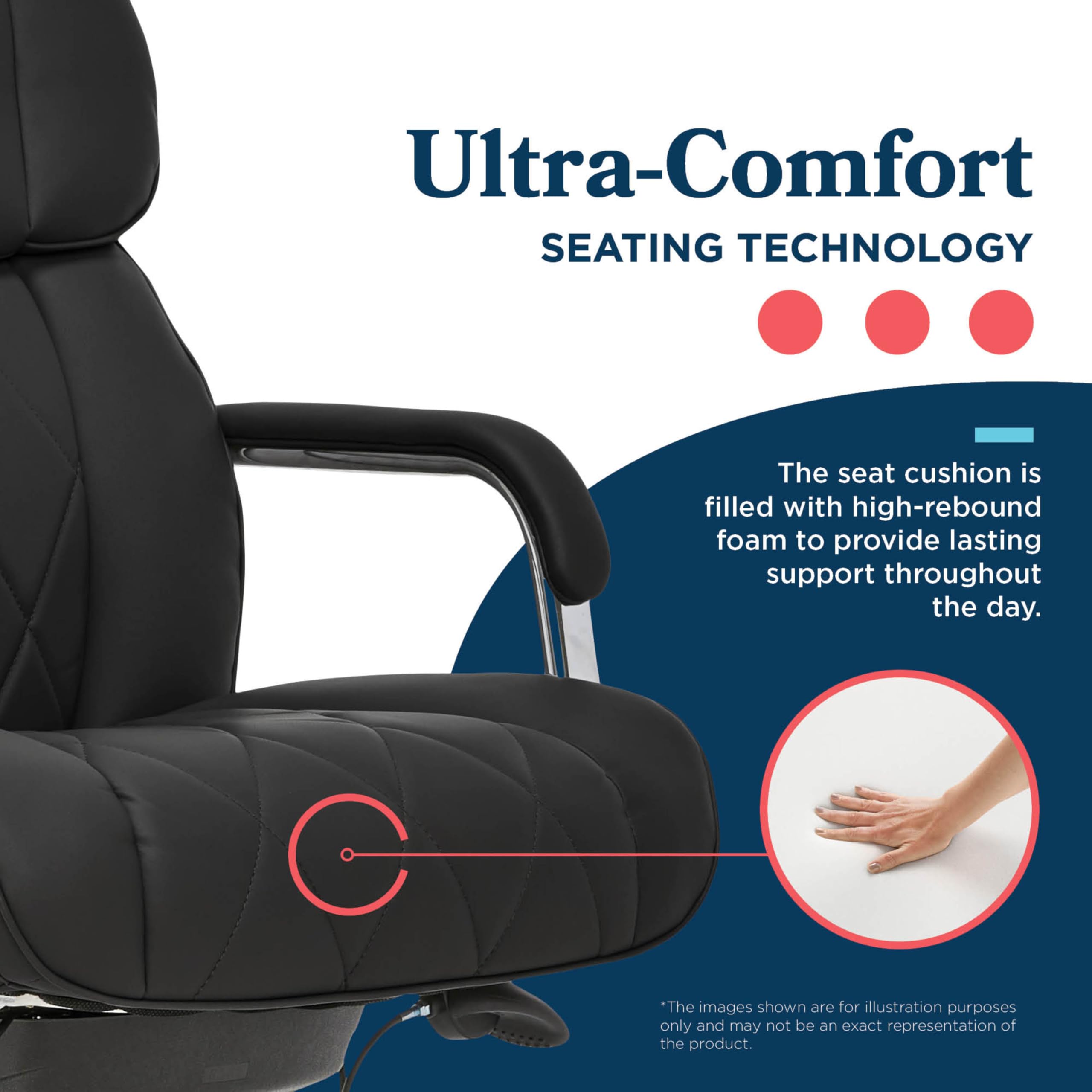 LaZBoy Sutherland Ergonomic Faux Leather Swivel Computer and Desk Chair Black CHR10048A — view 6