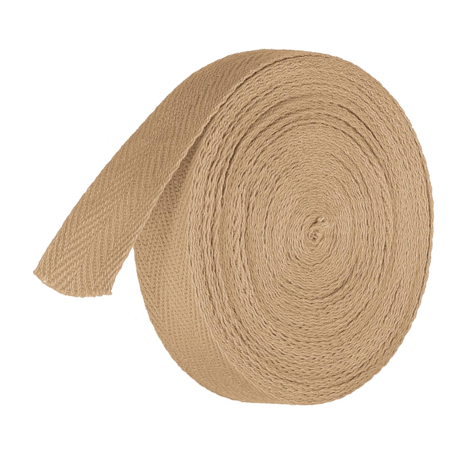 TA-VIGOR Cotton Twill Tape Ribbon 20mm, 10 Yards Bias Binding Tape Bunting Tape Soft Natural Herringbone Webbing Tape Roll for Sewing Dressmaking Gift Wrapping DIY Craft, Khaki