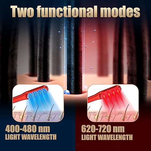 Miniatura 4 de Peine láser para el crecimiento del cabello, tratamiento de crecimiento del cabello con luz roja para hombres y mujeres (rojo, 1 unidad)