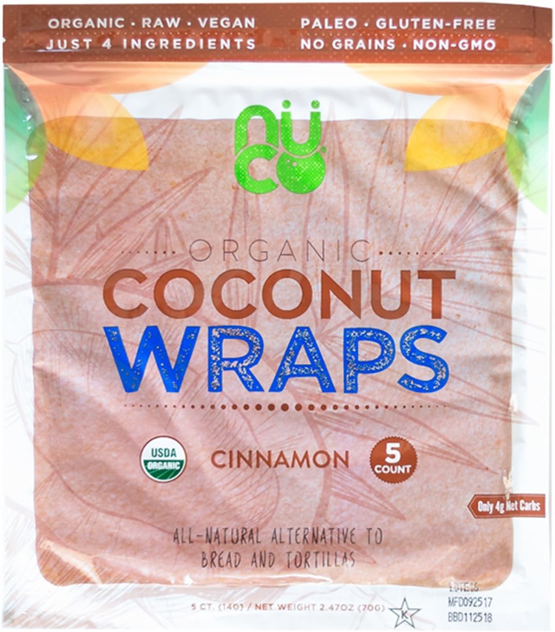 Organic Cinnamon Coconut Wraps