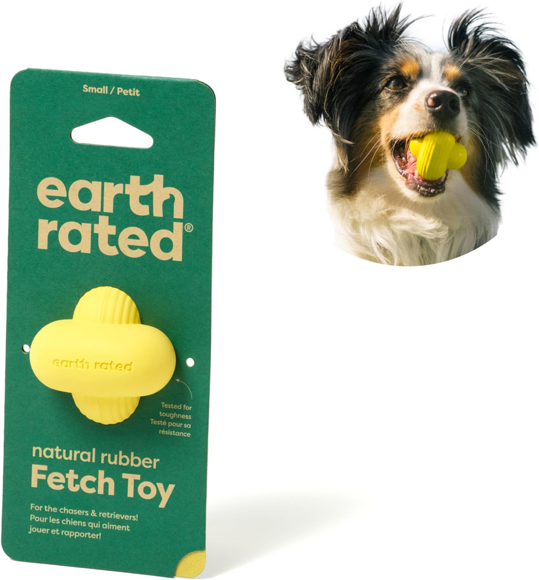 Dog Ball, Interactive Fetch Toy for Small, Medium, and Large Breeds, Comes in Multiple Sizes, Made with Natural Rubber, Perfect for Indoor and Outdoor Use, Small, Yellow