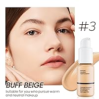 Vista 5 de Matte Full Coverage Liquid Foundation - Lightweight & Flawless Oil Control Foundation Makeup, Waterproof and Long-Lasting Skin Foundation Concealer