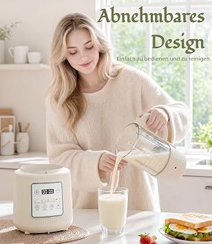 Nut Milk Machine 11-in-1 1.75 L Automatic Soy Milk Maker for Homemade Plant Milk Oats Soy Milkshake 24H Timer 6H Keep Warm Function Automatic Cleaning