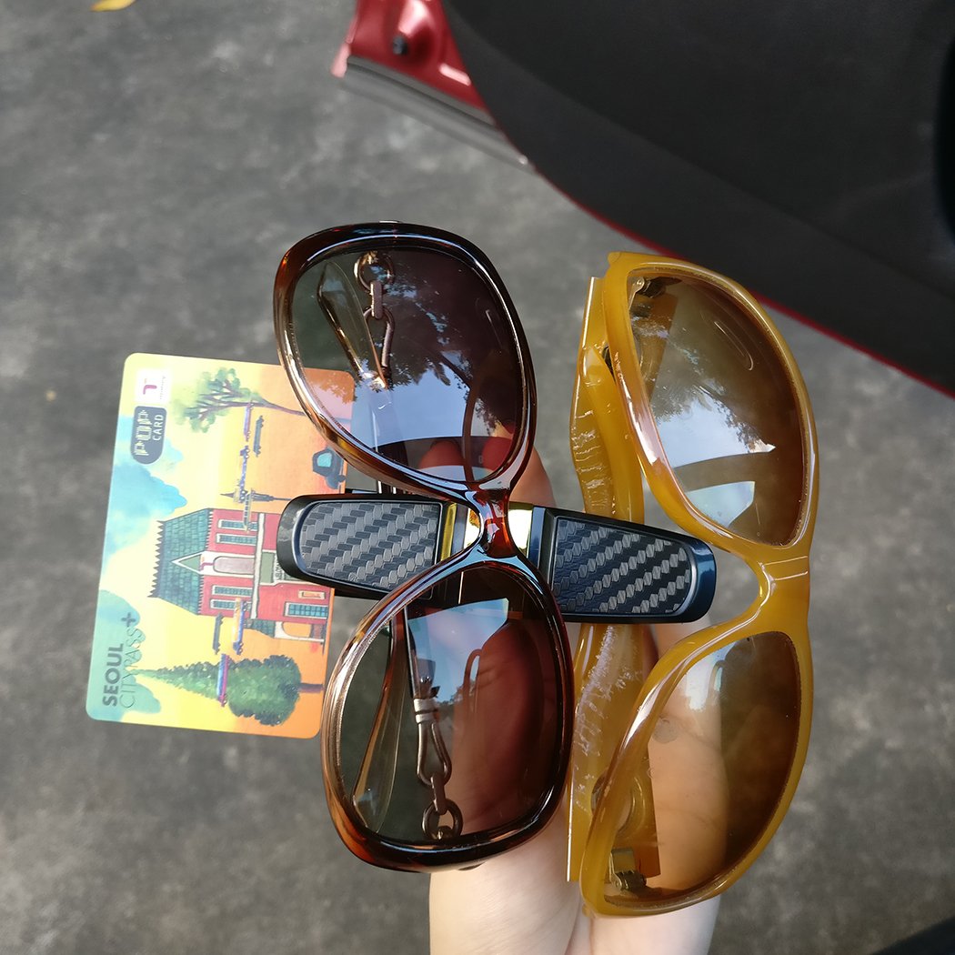 Custodia per occhiali da sole per auto, espandibile, con visiera