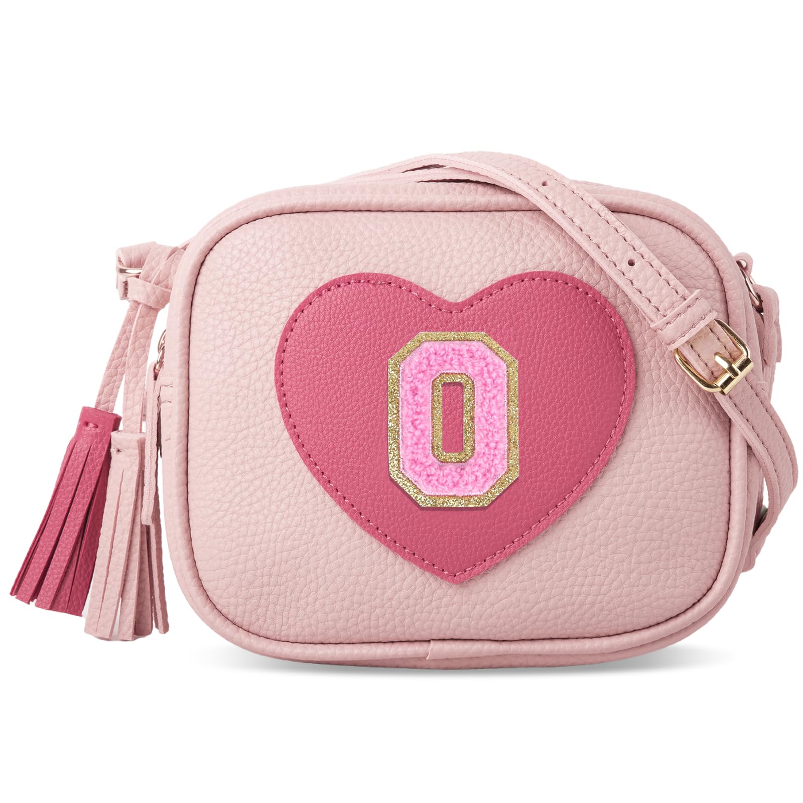 Little Girls' Birthday Gifts: Heart Crossbody Bag with Tassel, Personalized Initial Purse for Teens, Daughters, Sisters (Ages 2-10)