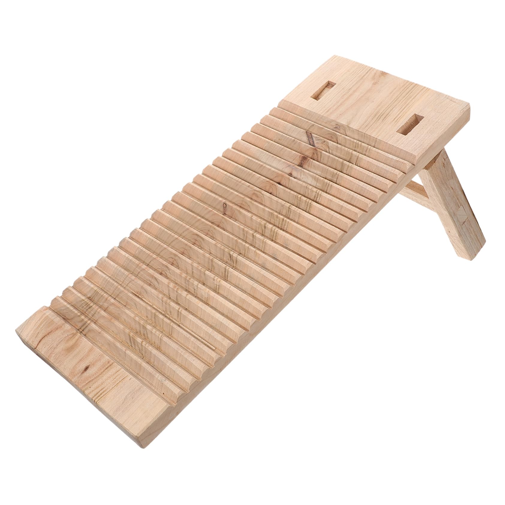 GLEAVI Tabla de Lavar de Madera Maciza Práctica y Antideslizante Patas, Superficie Pulida y Diseño Resistente para Lavar Ropa a Mano Hogar