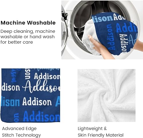 Miniatura 5 de Dr.TOUGH Manta personalizada con nombre para adultos y niños, mantas personalizadas de franela y mantas personalizadas