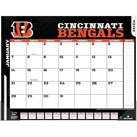 Turner Sports Cincinnati Bengals 2024 22" x 17" Desk Calendar