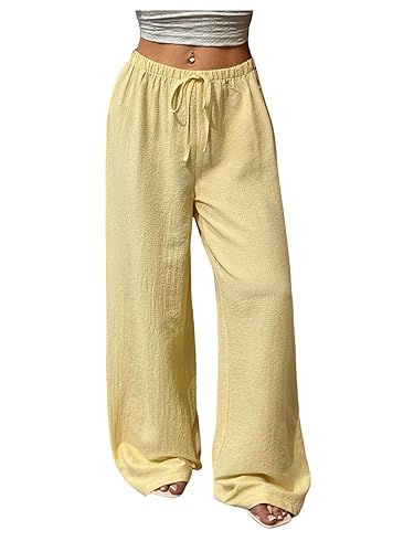 Women's Y2k Low Rise Baggy Pants Wide Leg Drawstring Elastic