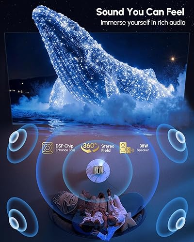 Miniatura 8 de Proyector de luz diurna 4K Ultra HD 1800 High ANSI Smart Home Theater con WiFi 6, Bluetooth, NFC, aplicaciones de transmisión, proyector diurno