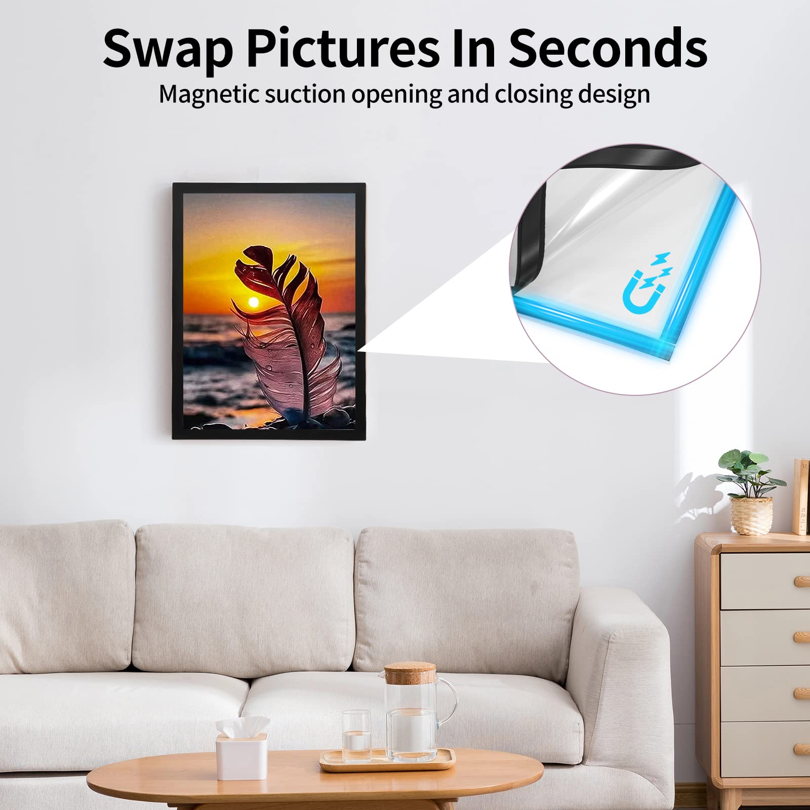 Weigudoc Magnetische Diamond Painting Rahmen 30x40cm - 8 Stück Set Für Wanddekoration