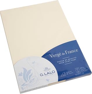 Lalo 41416L 50 Blatt Schreibpapier Vergé de France A4 160g Elfenbein