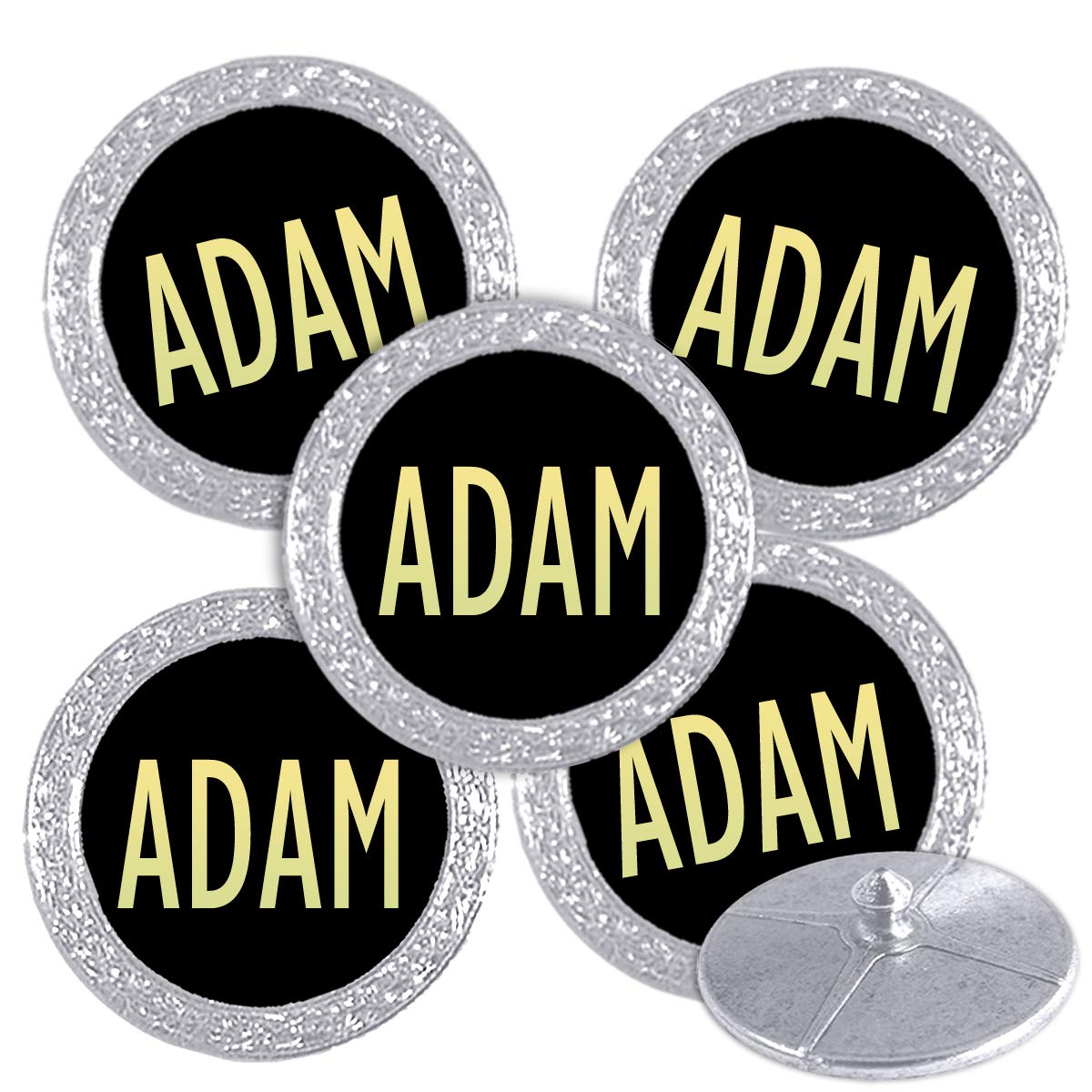 Best Impressions Silver Coloured Golf Ball Markers with Names (ADAM) โ image 1