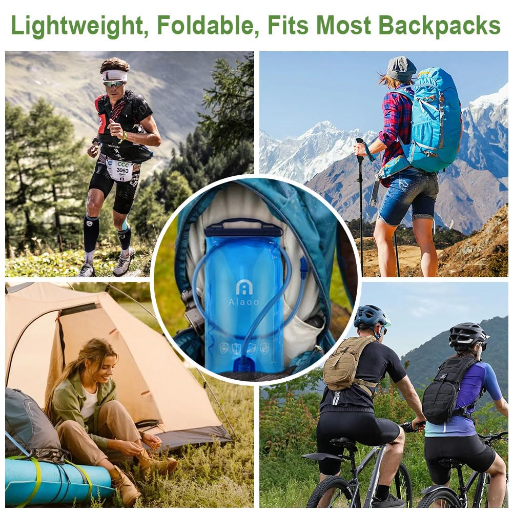 Sacca Ldrica, 2L Sacca Idratazione Portatile, Senza BPA, Design a Prova di Perdite, con Tubo, Adatto per Il Trail Running, Il Ciclismo e Il Campeggio(Azzurro)