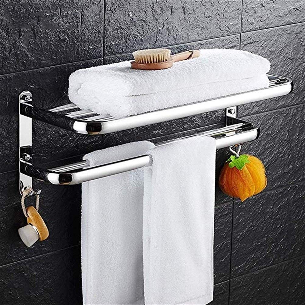 Porte-serviettes mural double couche en acier inoxydable anti-corrosion robuste