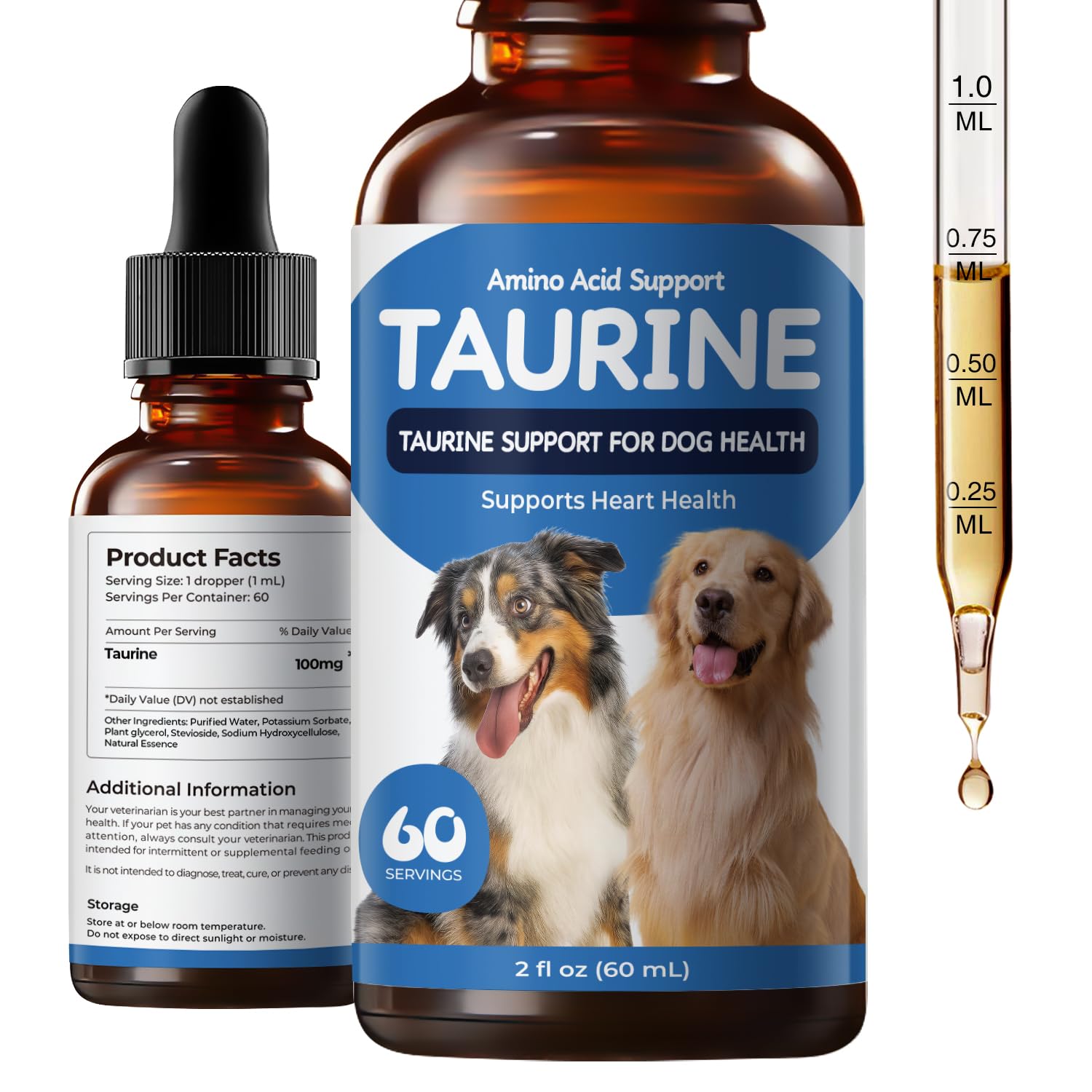 amino acids for dogs that contain taurine and l-carnitine Homibabis Liquid Supplement Dogs, Daily Acid Drops Supporting Heart & Muscle Function, Energy Balance & Physical Stability, 60 ml : Pet Supplies Best Heart Supplement for Dogs